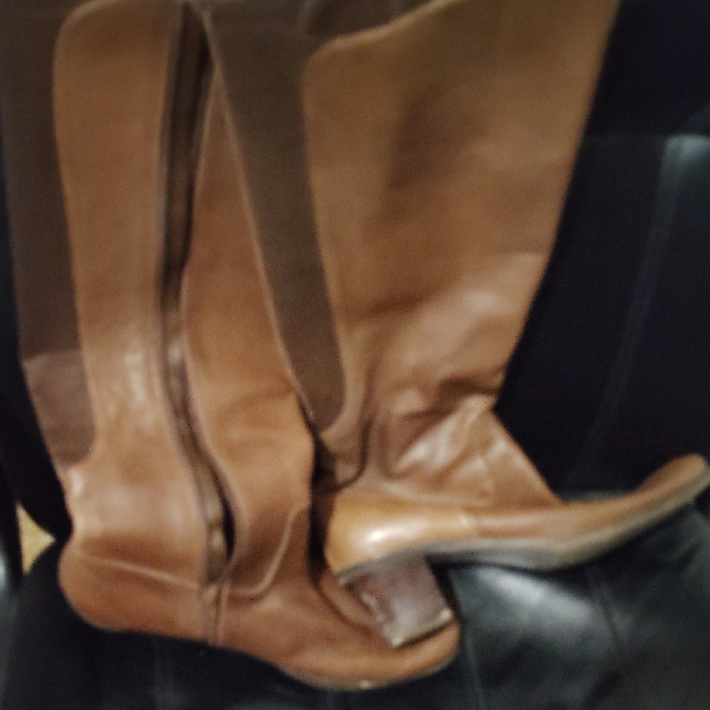 Brown Leather Knee-High Boots